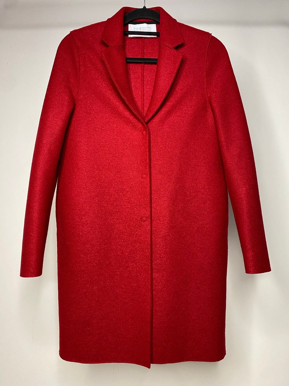 Harris Wharf London Women's Coat IT 38 US 2 Red Snap Up Midi Classic Preppy
